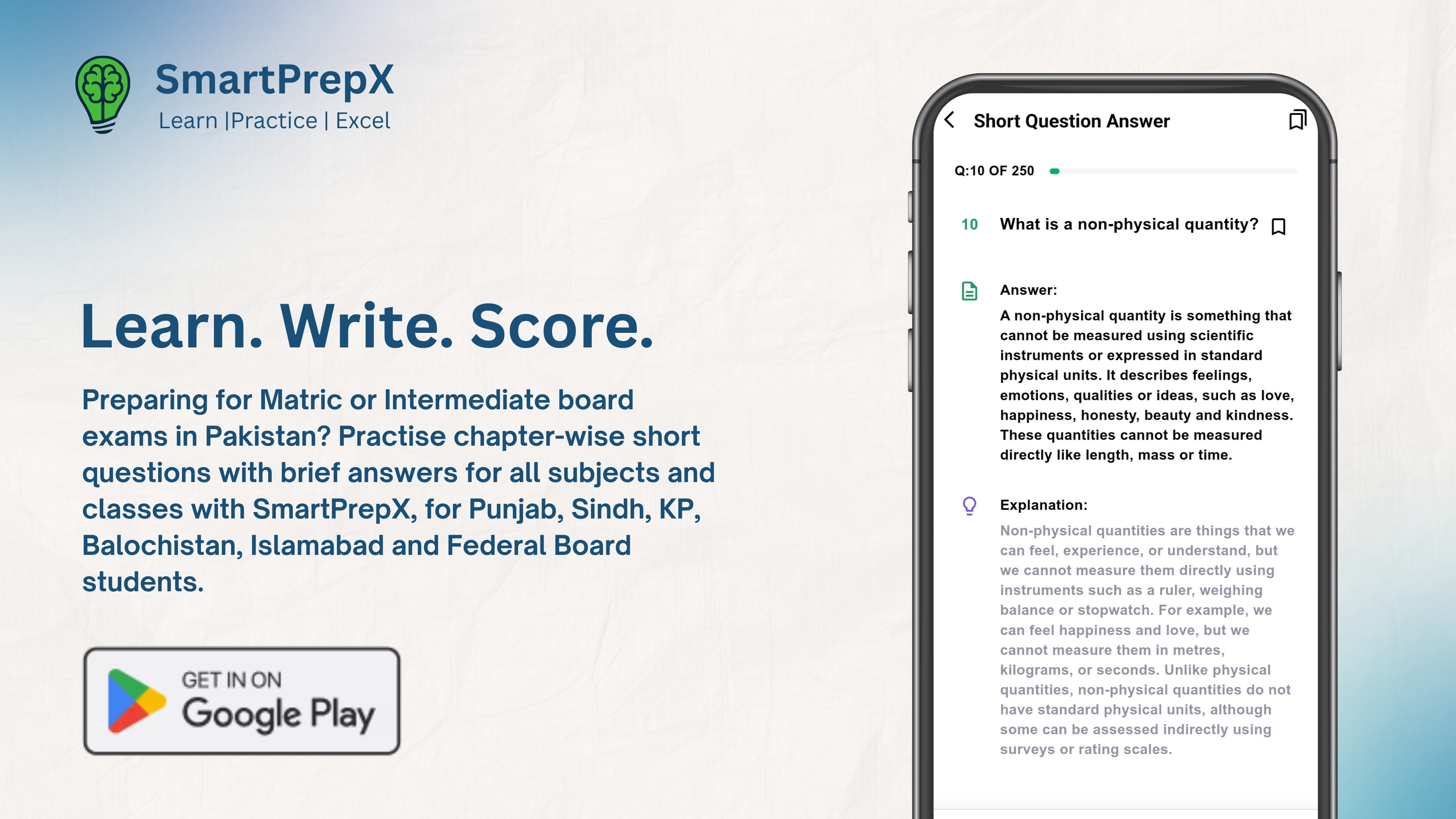 Pakistani students of 9th, 10th, 1st year and 2nd year practising online short questions and answers on the SmartPrepX app